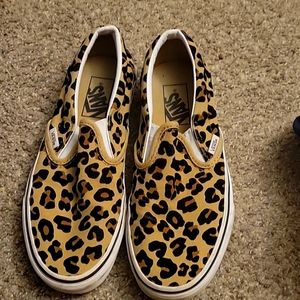 Cheetah Print slip on Vans